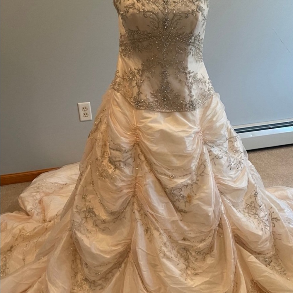 Elegant Cream Beaded Gown